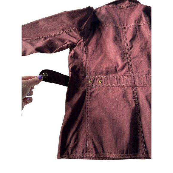 J Crew Factory Woman's Sz M Downtown Field Jacket in Burgundy - Picture 10 of 12